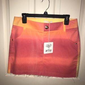 NWT ARTSY Tie Dye Mini Skirt